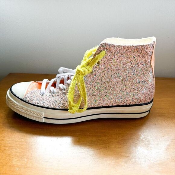 Converse X JW ANDERSON Single Left Shoe Hi Glitter Pink and Orange Neon - Picture 2 of 8